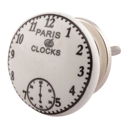 Paris Clocks Numerals Flat Ceramic Cabinet Knob Online